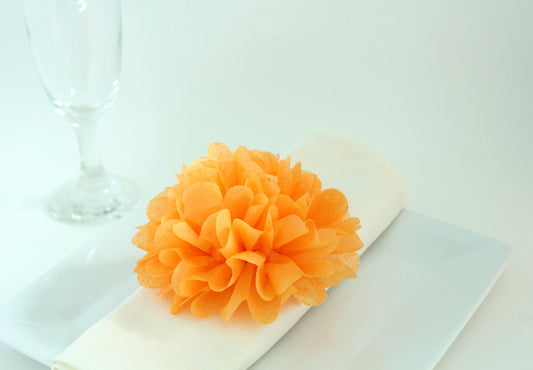 20 Tissue Paper Flower Napkin Rings- PICK YOUR COLORS