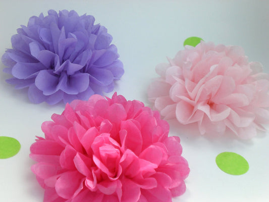 20 Tissue Paper Flowers in your Choice of Colors